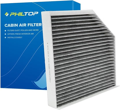 PHILTOP Cabin Air Filter w/Activated Carbon, Compatible with CF11436 Audi A6 2012-2018, A6 Quattro 2012-2018, A7 Quattro 2012-2018, RS7 2014-2018, S8 2013-2018, Filter Up Dust Pollen Odor