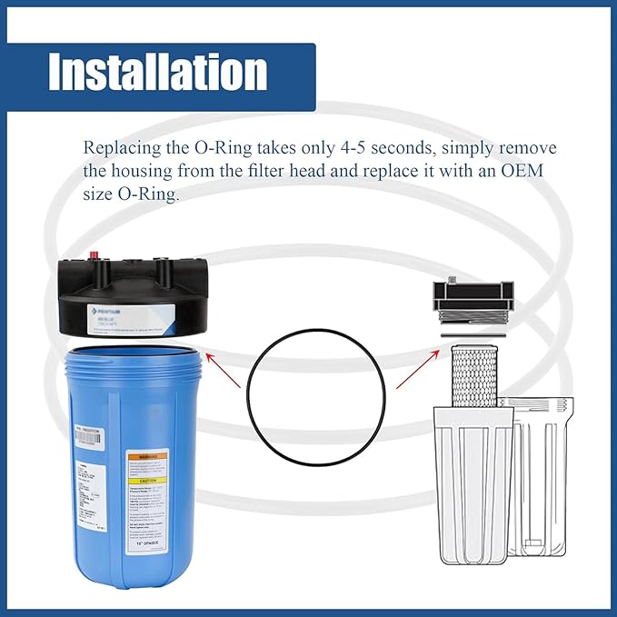 10-pack Water Filter O-rings, 5.51 Inch Sealing Gaskets for 151122 Housing, Rubber Replacement Parts for Large Filtration Systems, Flexible Leakproof, 1-set