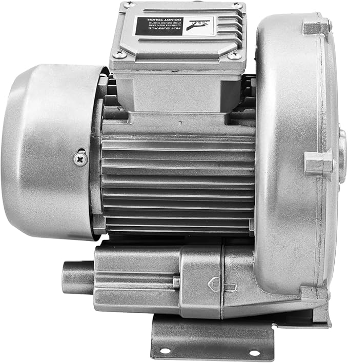 0.16 HP 120W Regenerative Blower, 220V 24CFM 50HZ Single Phase, High-Pressure Vortex Ring Blower Industrial Vacuum Pump for Fish Pond, Industrial blowers, Textile industry, Dust removal