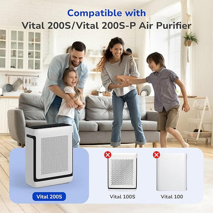 Fil-fresh Vital 200S Replacement Filter for LEVOIT Vital 200S/200S-P Air Purifier, H13 True HEPA & Activated Carbon Filter, Replace Vital 200S-RF, White, 2-Pack