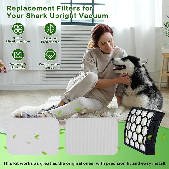 VIEWALL Filters Replacement for Shark Pet ZU102 ZU100 Pet Pro ZU60 ZU62 Swivel Pro ZU51 NV151 NV150 CU50WM NV181 Pet Plus NV251 NV255 Navigator Upright Vacuum, Part 1238FT60 1239FT60