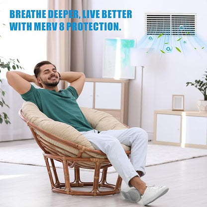 Air Vent Filters Roll, 120" x 12" Cut to Fit Air Filter Material (50+ Filters), MERV 8 Triple Vent Filter for Home Floor, HVAC Furnace Vents, Ceiling, with Adhesive Hook Tape and Installation Tape