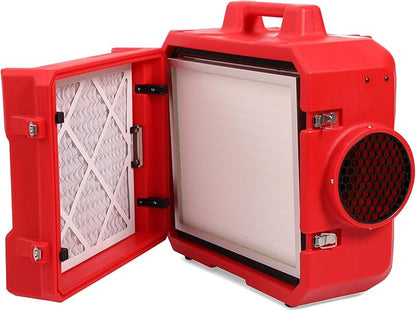 MOUNTO HEPA500 Commercial 500cfm Air Purifier Hepa Air Scrubber Negative Air Machine Roto-Molded (Red)