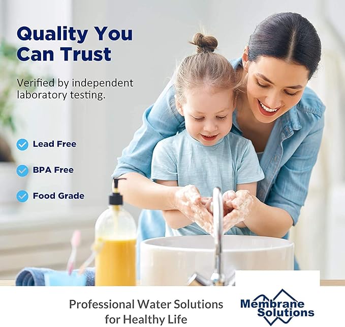 Membrane Solutions 5 Micron 10" x 2.5" Sediment Water Filter Replacement Cartridge for Any Water Filter 10 x 2.5 inch Whole House RO System, Compatible with GE FXUSC, AP110, WHKF-GD05-6 Pack