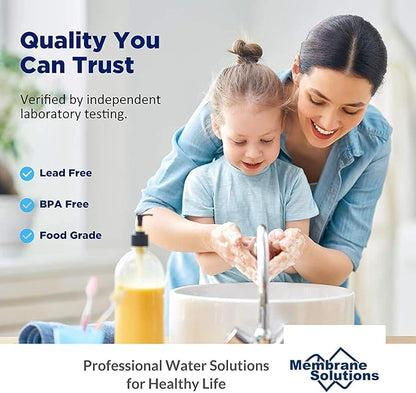 Membrane Solutions 5 Micron 10" x 2.5" Sediment Water Filter Replacement Cartridge for Any Water Filter 10 x 2.5 inch Whole House RO System, Compatible with GE FXUSC, AP110, WHKF-GD05-6 Pack