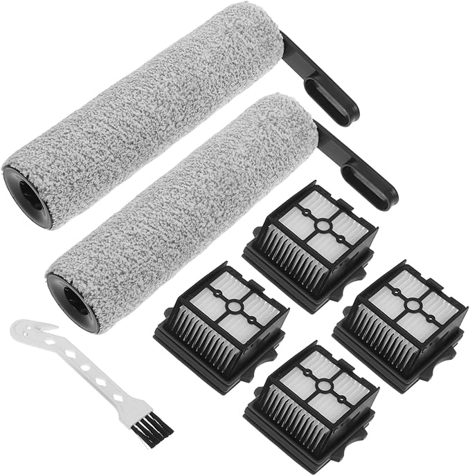 1set Replacement and Filter for Floor Scrubbers Includes Slim Rollers Filters and Brush for Removal and Odor Elimination
