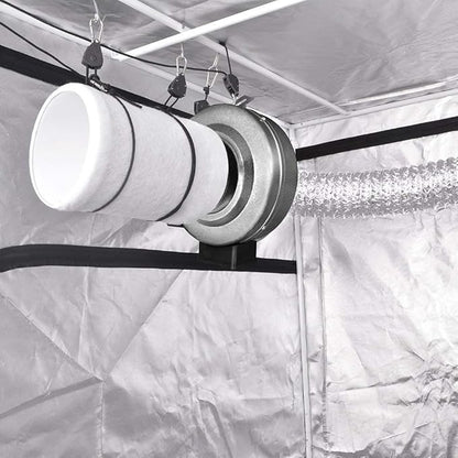 iPower 6 Inch 442 CFM Inline Fan Filter 25 Feet Ducting Combo with Variable Speed Controller & Rope Hanger for Grow Tent Ventilation, Silver