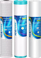 ICEPURE 3-Stage 4.5"x 20" Whole House Water Filter Replacement Kit, 5 Micron Sediment, Iron & Manganese Reduce, Carbon Block Cartridge Replacement for Any 20 Inch Water Filter