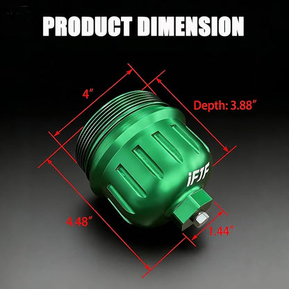 iFJF 134001 Fuel Filter Housing Cap Replacement for 2017-2020 GM Duramax 6.6L L5P Chevy Silverado/GMC Sierra 2500HD 3500HD (Green)
