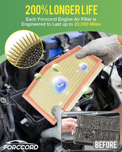 2-Pack Engine Air Filter Fits for 2026-19 BMW X5, X7, 2023-18 X3, 2026-20 X6, 2023-17 540i xDrive, 530i, 540i, 2022-19 530i xDrive, 2023-16 740i, 2024-18 530e Car Replacement Accessories