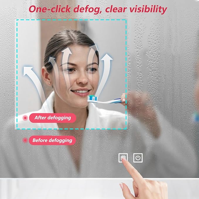Irregular Bathroom Mirror with LED Lights, Wall Mounted Mirror with Touch Switch and Demister Pad, Drop Shape Decorative Mirror, 3 Colors Dimmable Lighting(A,15.7 * 23.6in/40 * 60cm)