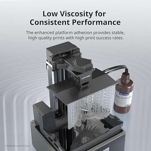 ANYCUBIC Water Washable 3D Printer Resin 2.0 Bundle, 405nm High Precision UV-Curing 3D Resin, Low Shrinkage Photopolymer Resin for LCD Resin 3D Printer (4Packs*1kg Clear, 4kg in Total)