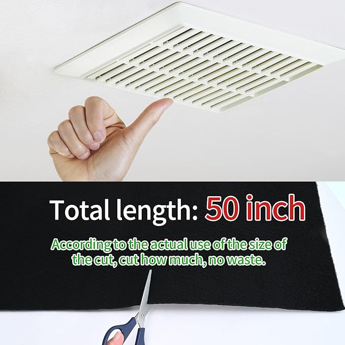 Activated Carbon Filter Carbon Air Pre Charcoal Hepa AC Vent Carbon Fabric Air Sheet for Air Purifiers (50 x 16 x 0.2)