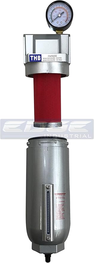 HEAVY DUTY INDUSTRIAL GRADE COALESCING FILTER WITH 0.01u MICRON ELEMENT, METAL BOWL, REMOVES 99.98% MOISTURE, VAPOR AND OIL FROM COMPRESSED AIR LINES, AUTO DRAIN (3/4" NPT, 11oz)