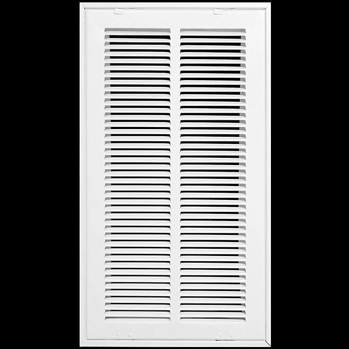 HVAC Premium 10 x 20 Duct Opening Steel Return Air Filter Grille, for 1-inch Filter, Removable Door, Flat Stamped HVAC Vent Cover Grille, Outer Dimensions 12.5 x 22.5