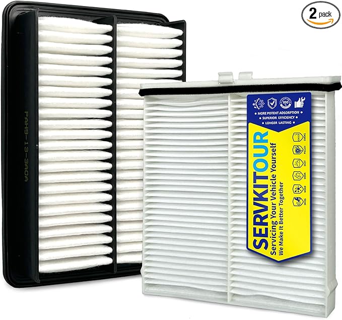 Engine Cabin Air Filter Kit for Mazda CX-30 CX30 (2020 2021 2022 2023 2024 2025), for Mazda 3/3 Sport (2019-2025), Replace BDGF-61-J6X, PAJ8-13-3A0A
