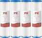 SimPure 10"x2.5" Pleated Polyester Sediment Water Filter Replacement Cartridge 5 Micron Whole House Pre-Filter Compatible with W50PE, WFPFC3002, SPC-25-1050, FM-50-975 - 4 Pack