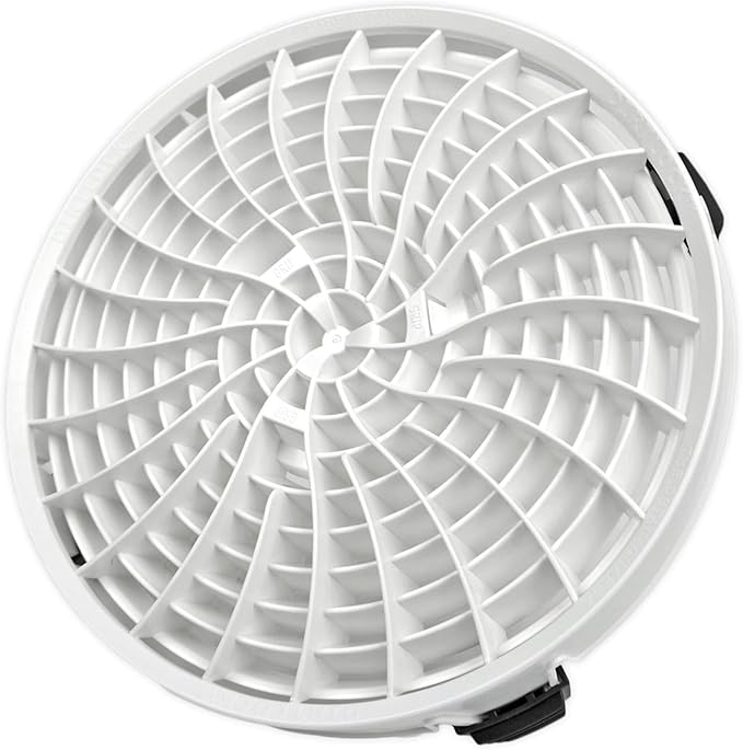 DETAIL GUARDZ Dirt Lock Car Wash Insert – Bucket Filter for 3–8 Gallon Round Pails – Traps Debris, Prevents Swirl Marks – Self-Locking Rubber Grips, Venturi Flow, Cleaning Tool (White)