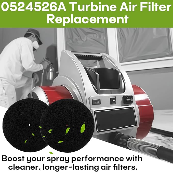 0524526A Air Filter Replacement for Capspray Turbine 75 95 105 115, Compatible Pre Filter Kit for HVLP Paint Sprayer, High-Density Foam Air Intake Filter, 2-Pack