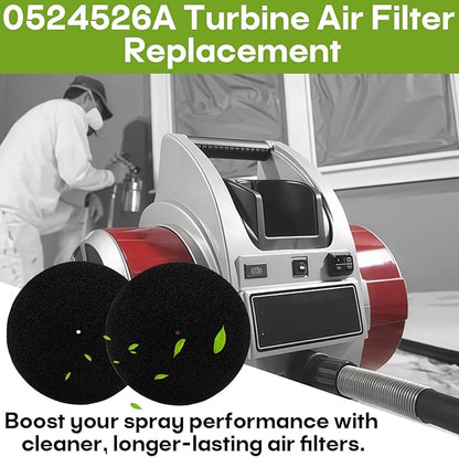0524526A Air Filter Replacement for Capspray Turbine 75 95 105 115, Compatible Pre Filter Kit for HVLP Paint Sprayer, High-Density Foam Air Intake Filter, 2-Pack