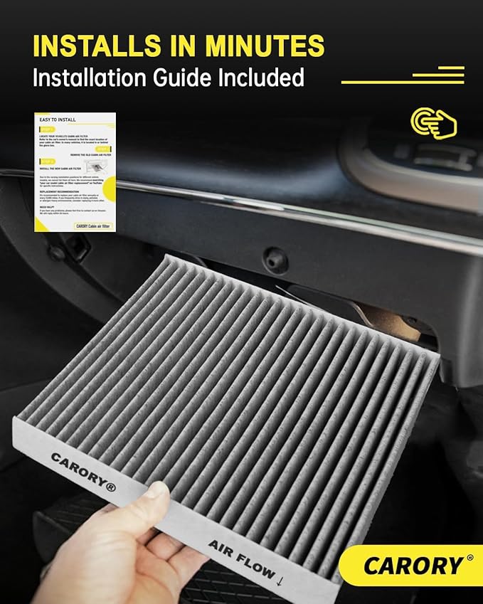 Cabin Air Filter w/Activated Carbon for Honda Accord 2003–2022, Civic 2006–2015, CR-V 2007–2016, Odyssey 2005–2017, Pilot 2009–2022, Ridgeline 2006–2025, Acura MDX 2007–2020 and More