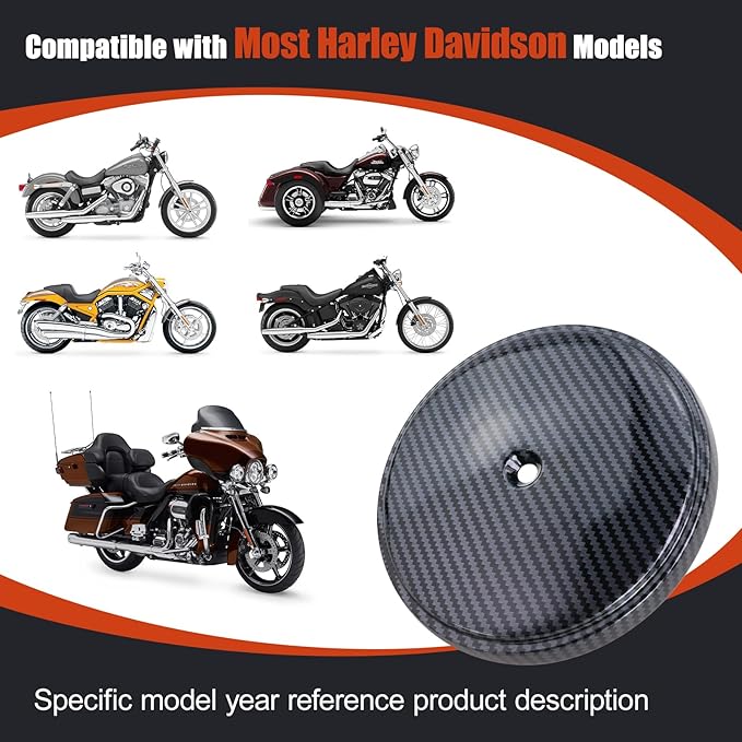 18-762 Air Cleaner Outer Cover for Billet Sucker and Big Sucker Stage, Carbon Fiber Pattern Cover Compatible with Most Harley Davidson Models