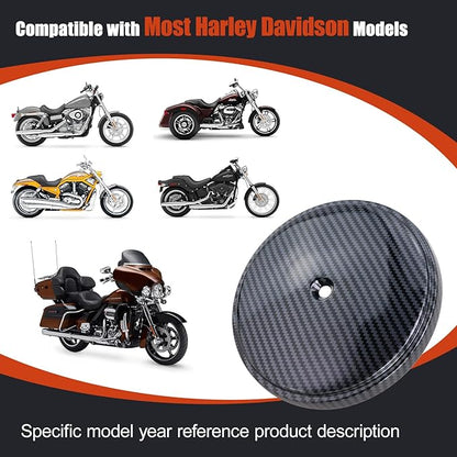 18-762 Air Cleaner Outer Cover for Billet Sucker and Big Sucker Stage, Carbon Fiber Pattern Cover Compatible with Most Harley Davidson Models