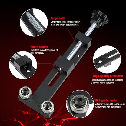 3mirrors Oil Filter Cutter Oil Filter Cutting tool with 3 Cutting Blade Fits Filter Cutting Range 1.95in-5.89in