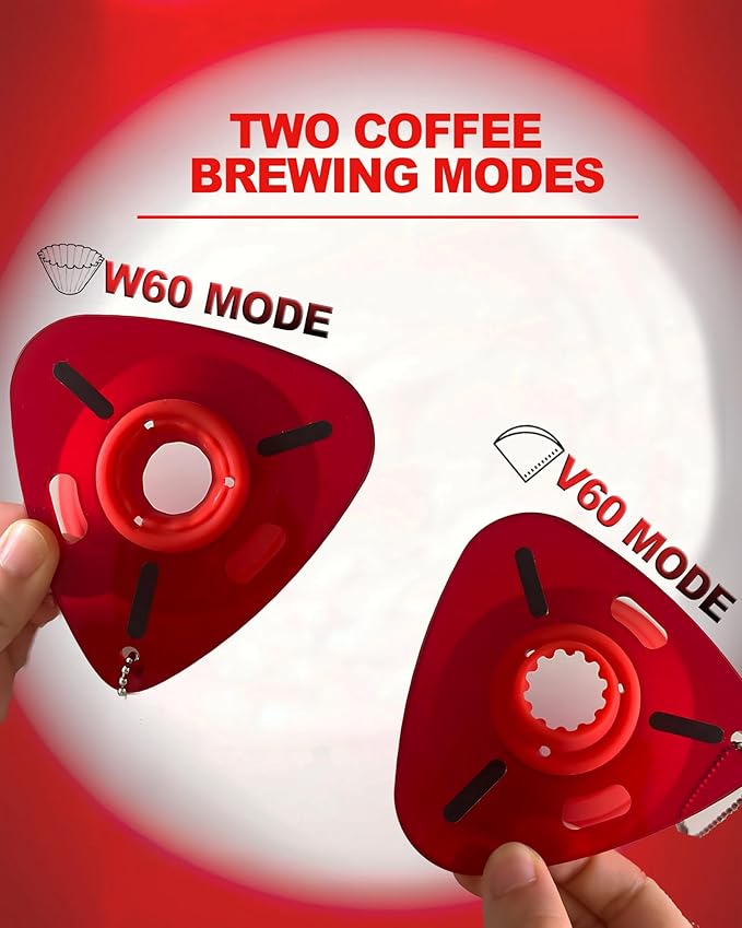 2-in-1 Pour Over Coffee Dripper - Silicone Pour Over Coffee Maker, Collapsible Dripper, Use V60 or Wave Paper Filter, Reusable Portable Coffee Filter for travel Camping- Single Cup (Red)