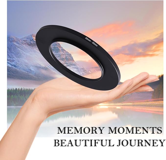 55-82mm Step-Up Ring Adapter, 55mm to 82mm Step Up Filter Ring for 55mm Lens Mount 82mm for DSLR Lenses and ND UV CPL IR Filters （55-82mm）