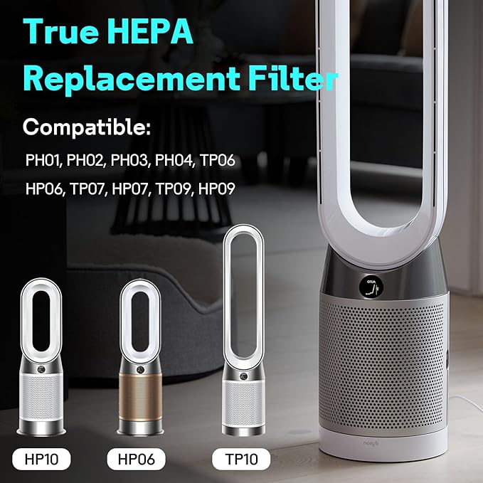 Leemone 2-IN-1 True HEPA+Carbon Filter Replacement for Dyson PH01 HP06 TP06 HP07 TP07 HP09 TP09 TP10 HP10 Air Puri-fier 360° Combi Glass Pure Cool Hot Humidify Fan, 1 Pack