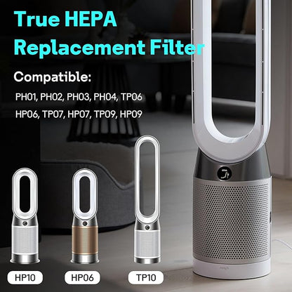 Leemone 2-IN-1 True HEPA+Carbon Filter Replacement for Dyson PH01 HP06 TP06 HP07 TP07 HP09 TP09 TP10 HP10 Air Puri-fier 360° Combi Glass Pure Cool Hot Humidify Fan, 1 Pack
