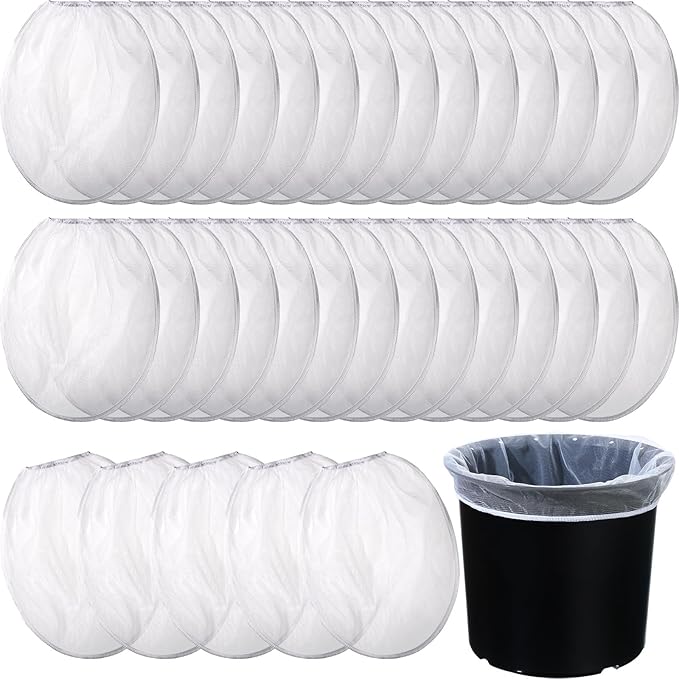 Paint Strainer Bags White Fine Mesh Filters Bag Bucket Elastic Opening Strainer Bags Hydroponic Paint Filter Bag for Paint Gardening (60 Pieces,1 Gallon)