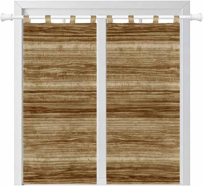Vintage Western Bedroom Curtains 72 Inch Length, Window Curtains Tab Top, Rustic Farmhouse Wooden Grain Barn Door Light Filtering Window Treatments Drapes 52"x72" 2 Panel