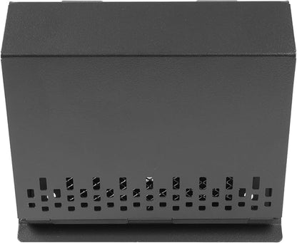 Vent Systems 4" Inch Air Supply Vent Cover with Rubber Gasket - Graphite Black Galvanized Steel - Robust Weatherproof Outdoor Air Intake Box - Duct or Surface Mounting - Rain and Snow Protection