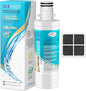 ICEPURE Alkaline LT1000PC Refrigerator Water Filter and Air Filter Replacement for LG LT1000P/PC/PCS, Kenmore 9980, ADQ74793501 ADQ74793502 ADQ747935 MDJ64844601 LMXS28626S LT1000, Enhances PH, 1Combo