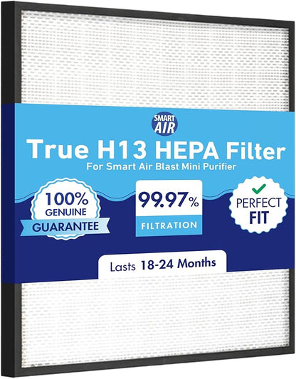 Smart Air (aka Smart Health) Blast Mini True H13 HEPA Replacement Filter – 99.97% Particle Filtration, Original Genuine Filter for Smart Air Blast Mini Air Purifier