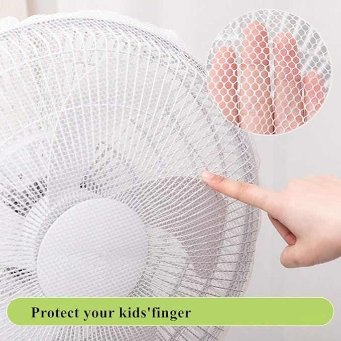 2 Pack-18" Fan Safety Protection Cover,Kid Children Finger Protect Fan Net Guard,Washable Pedestal Fans Dustproof Covers,Summer Fans Safety Dust Covers for Parents of Toddlers(1pcs/Black+1pcs/White)