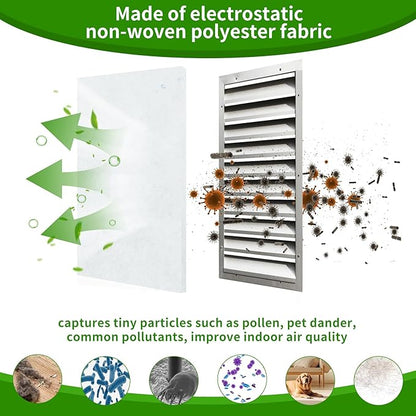 Air Vent Filters 20x100 Inch,Electrostatic Filter Media,Cut-to-Size Air Filter Material for Home Floor, Grilles, Ceiling, HVAC Furnace Vents