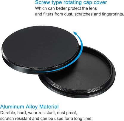 PATIKIL 40.5mm Lens Cap, 2 Pack Camera Lens Cap Cover Universal Front Metal Lens Filter Stacks Cap Protective Case for 40.5mm Camera Circular Polarizing Fader ND Filter, Black