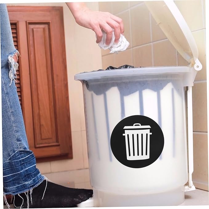 NUOBESTY 12pcs Adhesive Waste Sorting Stickers for Trash -Friendly Labels for Recycling Garbage Sorting Easy to Install Decals for Indoor Outdoor Use
