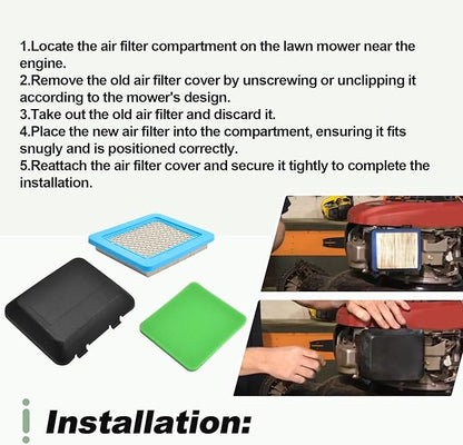 Air Filter with Cover Kit Compatible with Husqvarna HU800AWD HU800BBC HU800HW 7021R 8280117 Lawn Mower Replace 96145001100 96145002101
