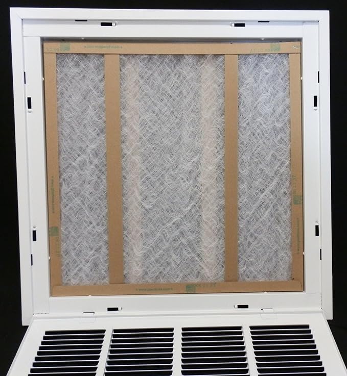 16" X 25 Steel Return Air Filter Grille for 1" Filter - Removable Face/Door - HVAC Duct Cover - Flat Stamped Face - White [Outer Dimensions: 18.5 X 26.75]