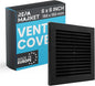 Repa Market 6 x 6 Inch (Outer) Black Square Air Vent Cover - Plastic Fresh Air Intake Vent - AC Cover with Nylon Mesh Screen, Wall, Ceiling HVAC Return Air Register, Modern Soffit Vents