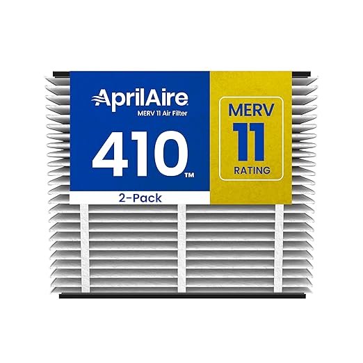 AprilAire 410 Replacement Filter for AprilAire Whole House Air Purifiers - MERV 11, Clean Air & Dust, 16x25x4 Air Filter (Pack of 2)