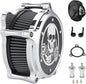 Motorcycle Air Cleaner Skull Style Air Filter with Dustproof Protective Cover Kit for Harley Davidson Touring Trike 2008-16 Softail 2016-17 Dyna 2017 (Chrome)