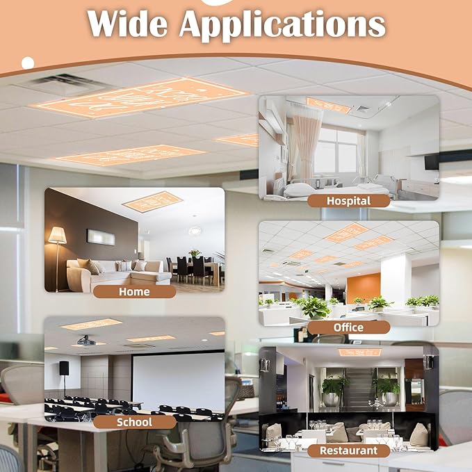 Fluorescent Light Covers - Classroom Covers for Ceiling Lights, 1 PCS 4 x 2 Feet Magnetic Light Filters, Classroom, Office Decor (Do Your Best)