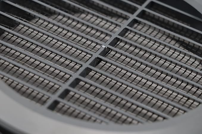 Graphite/Gray 5" Inch Round Ventilation Grille with Insect mesh. (Duct 5Ø / Grille 6Ø) Ventilation Applications. Indoor and Outdoor Vent Cover. Available 3 Sizes / 4 Colors.