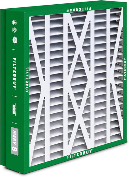 Filterbuy 21x21.5x5 Air Filter MERV 8 Essential Dust & Allergy Defense (4-Pack), Pleated HVAC AC Furnace Filters for Trane Perfect Fit & American Standard (Actual Size: 20.00 x 21.09 x 4.97)