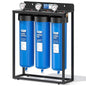 HQUA WF3-02 3-Stage Free-Standing Whole House Water Filtration System, Reduces Heavy Metals (Lead, Mercury, Copper, Nickel, Chromium), Chloramine, Sediment, Odor, and VOC’s